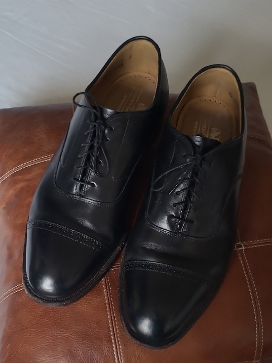 Johnston & Murphy  Leather Black Cap-Toe Oxford Dress Shoes -  10.5 3e Wide. main image 10